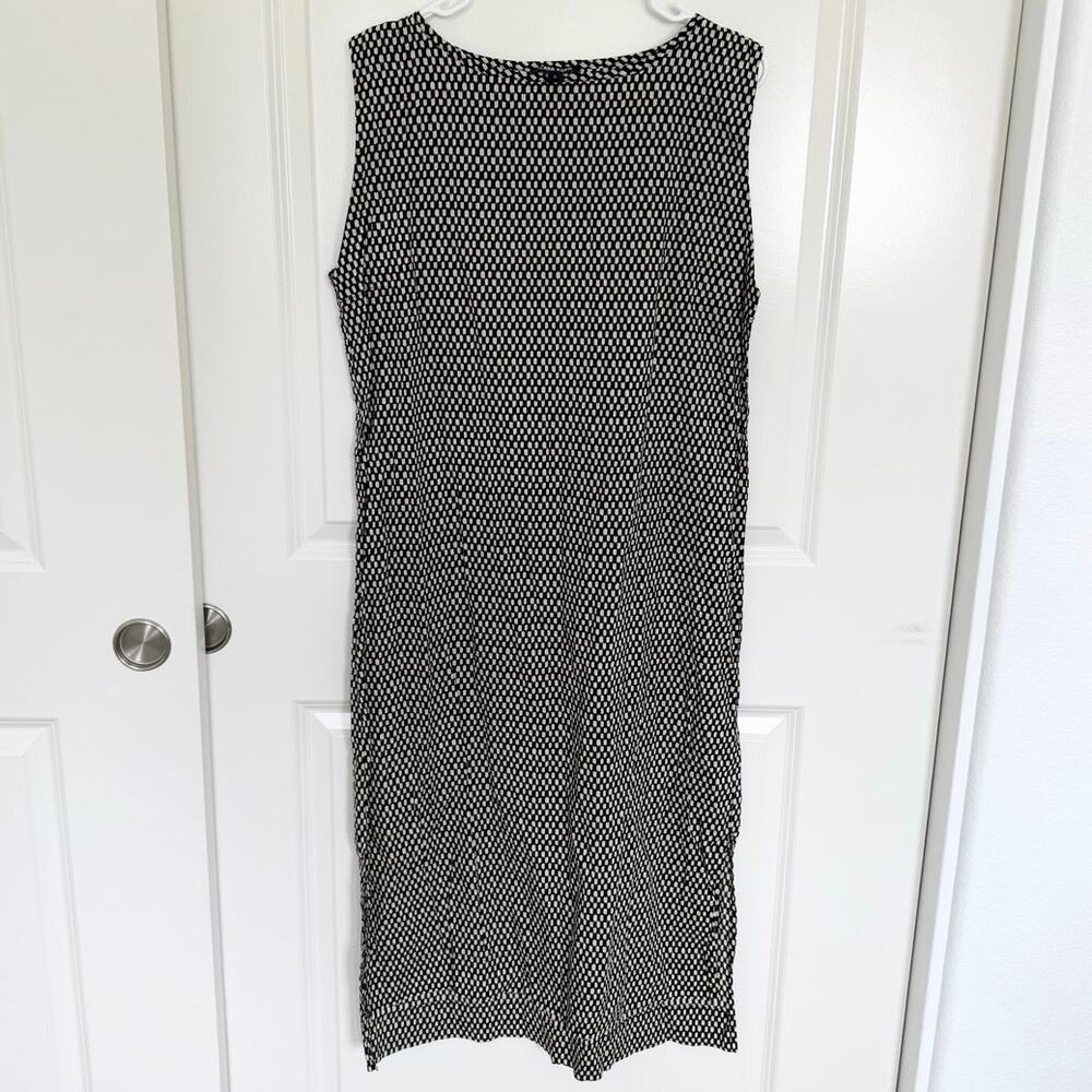 Ilana Kohn Lightweight Cotton Kate Black Checker Maxi Dress Large - Picture 2 of 7